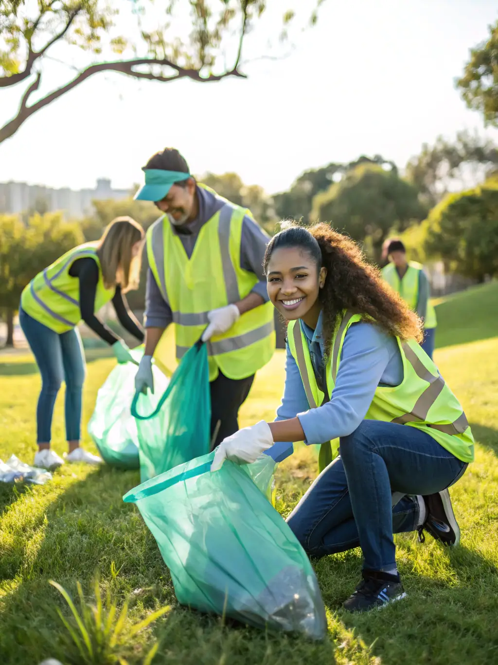 A photo of volunteers maintaining a section of a local trail, clearing brush and ensuring safe passage for riders and hikers. The image emphasizes community involvement.
